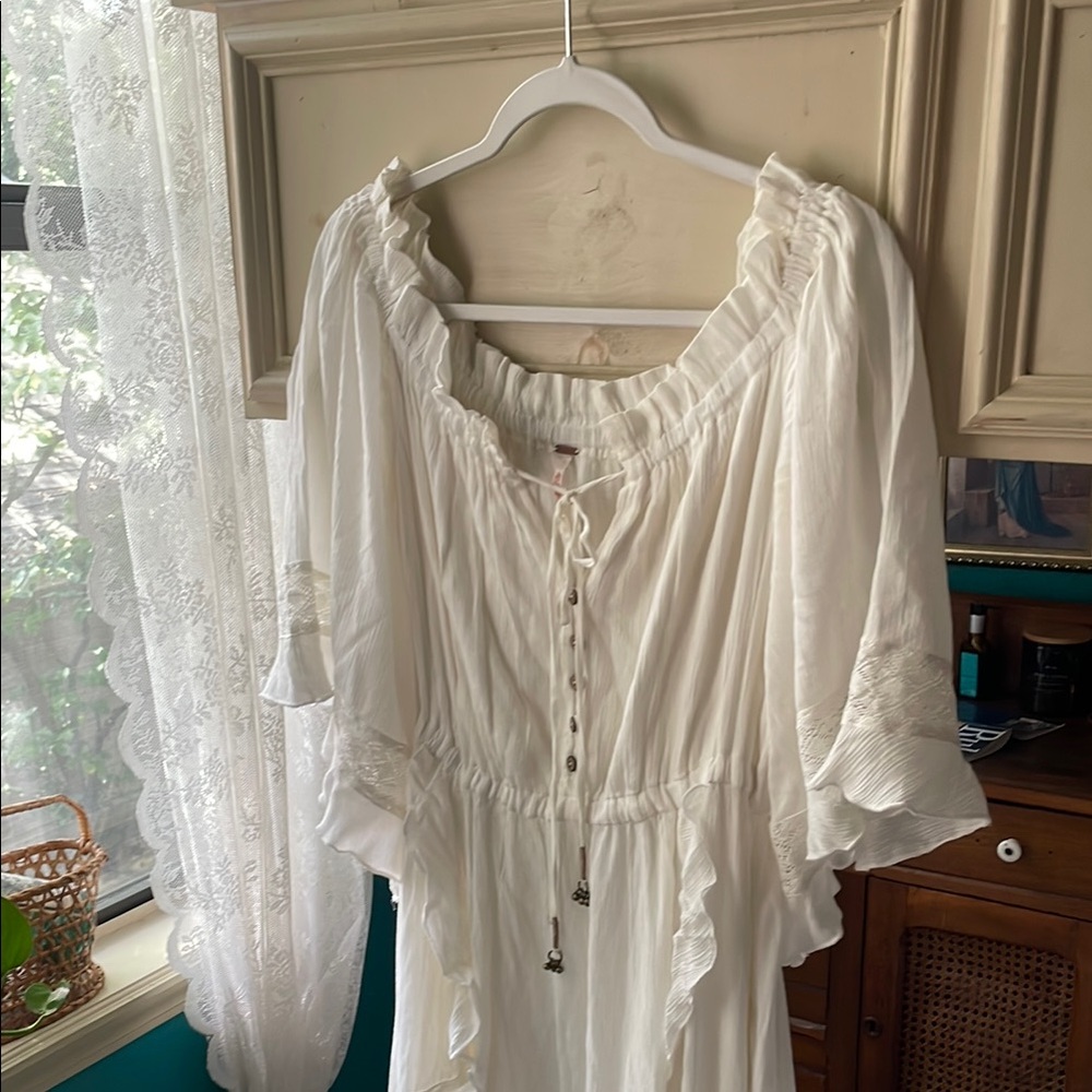 FREE PEOPLE White Boho Maxi Dress